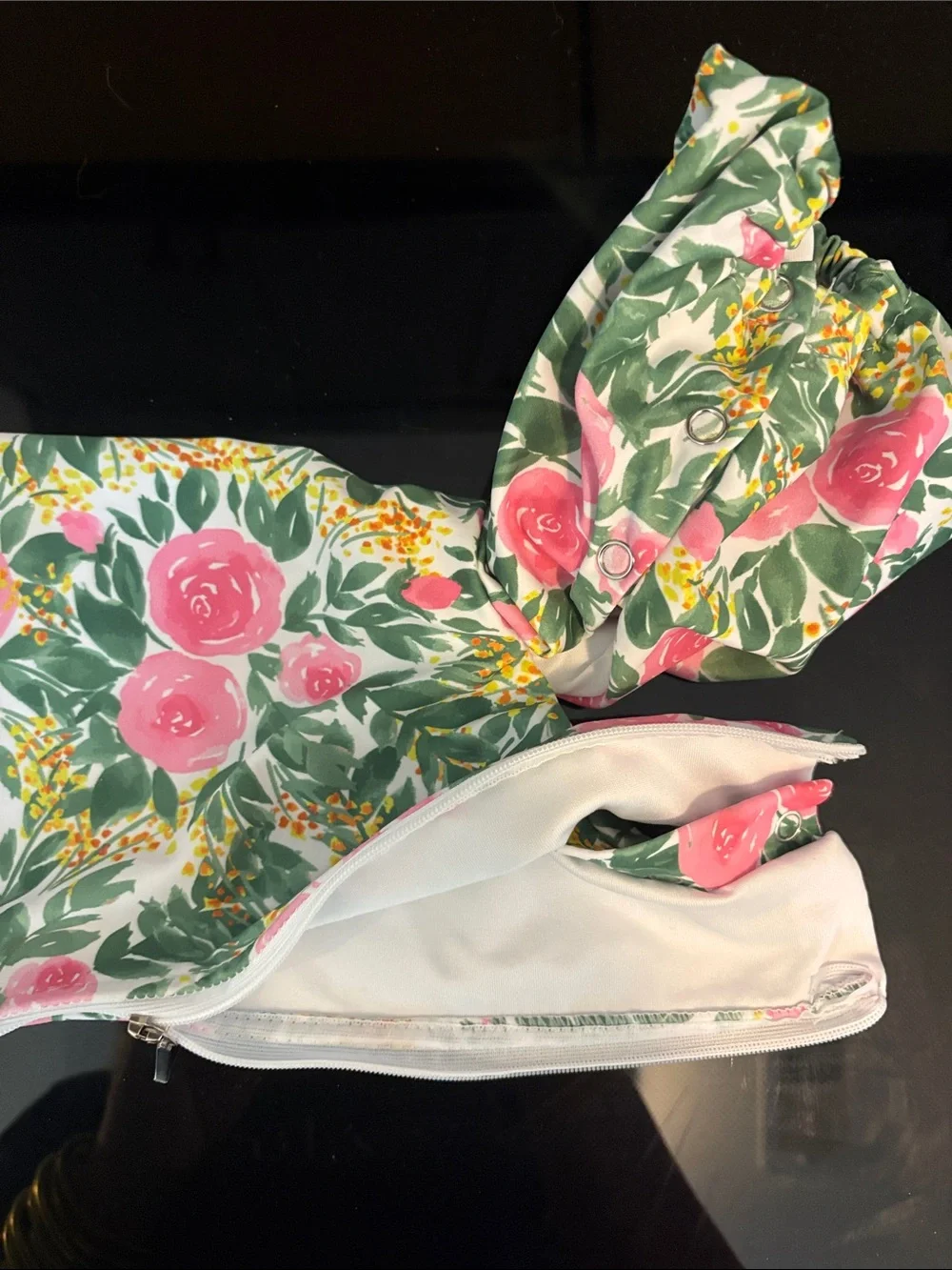 Girls Pink Floral Long-Sleeve Rash Guard Set